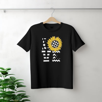 Ladies “LOVE” Sunflower Pattern T-Shirt