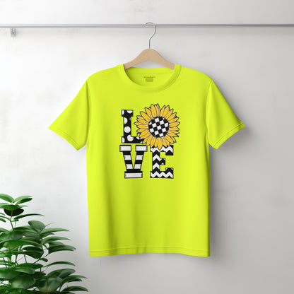 Ladies “LOVE” Sunflower Pattern T-Shirt