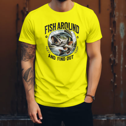 Men’s fishing FAFO  “Fish around and find out” Tshirt