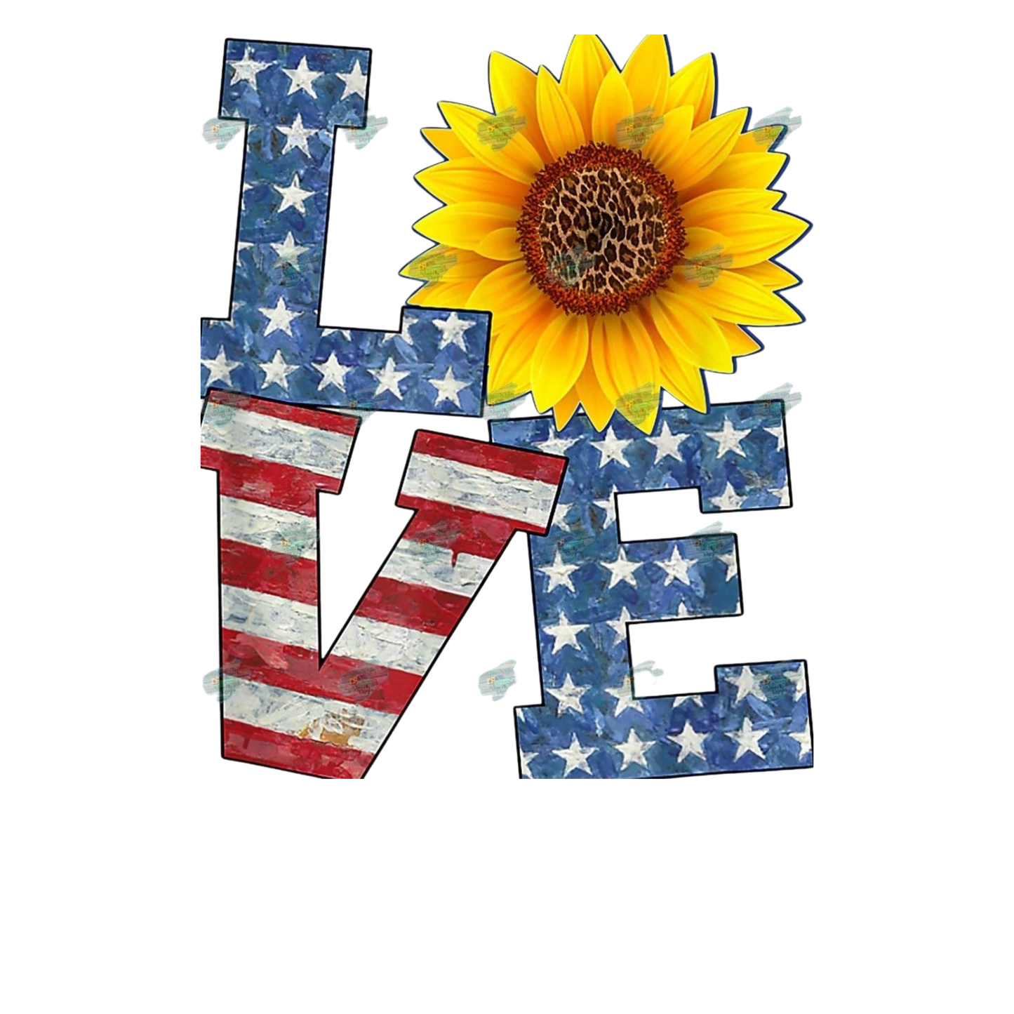 LOVE SUNFLOWER PATTERN PNG